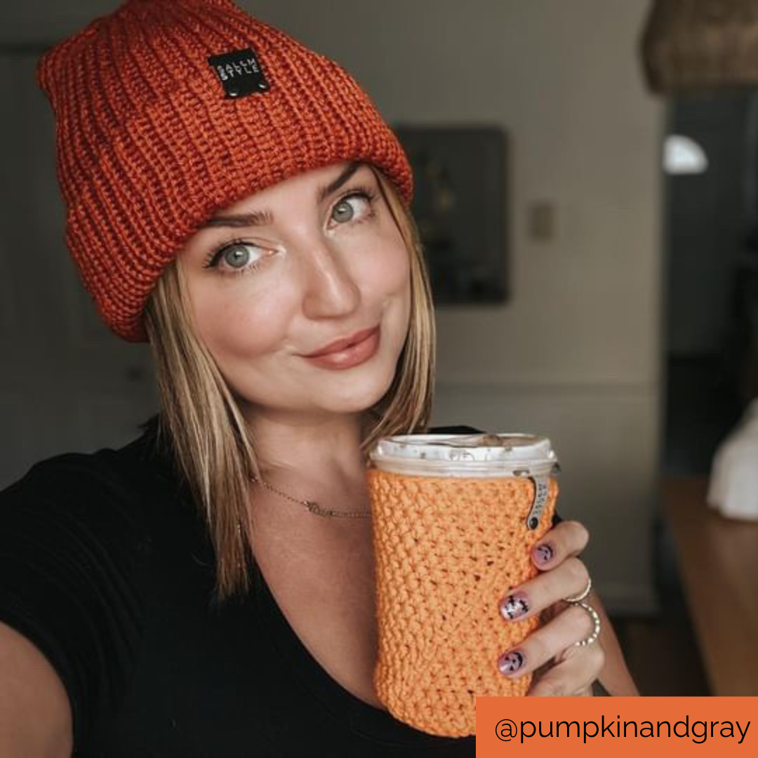 The Wharfside Knit Beanie Hat in Pumpkin Orange