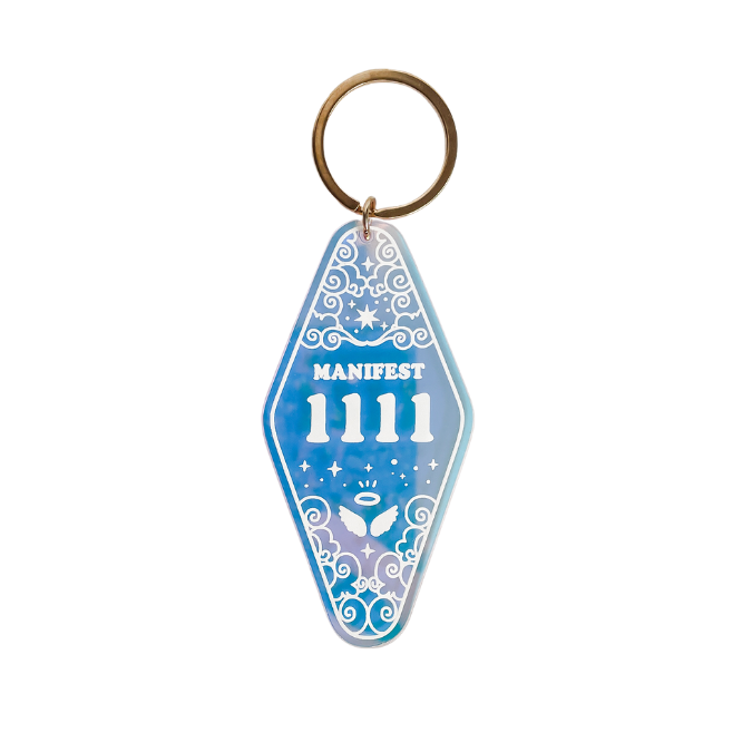 1111 Angel Number Iridescent Motel Keychain
