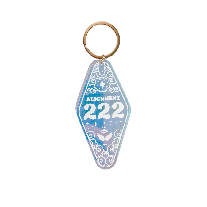 222 Angel Number Iridescent Motel Keychain