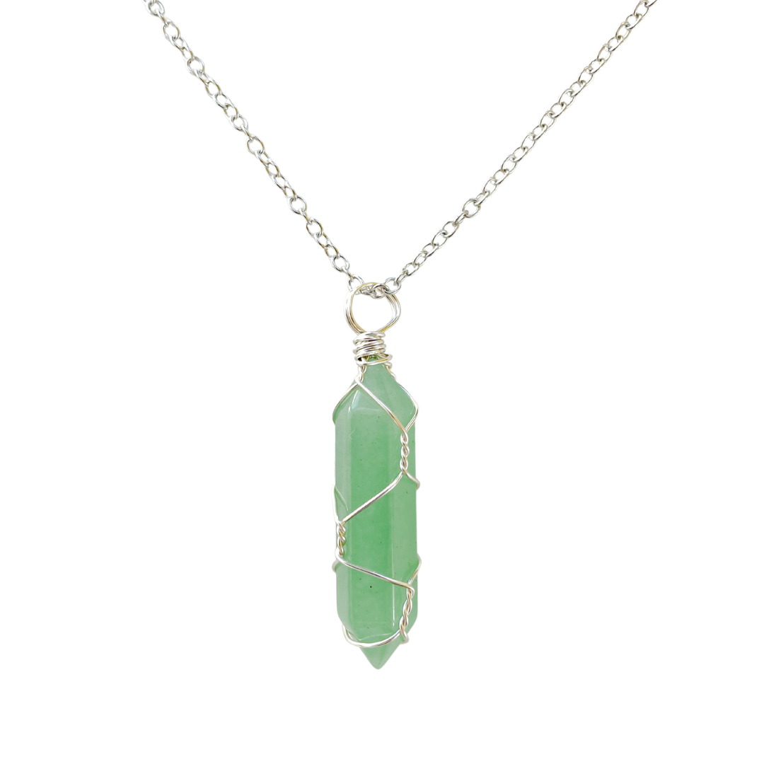Aventurine Crystal Wire Wrapped Necklace