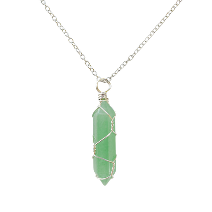 Aventurine Crystal Wire Wrapped Necklace