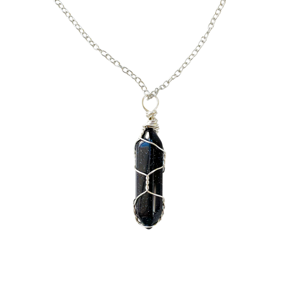 Wire wrapped 2025 crystal necklace
