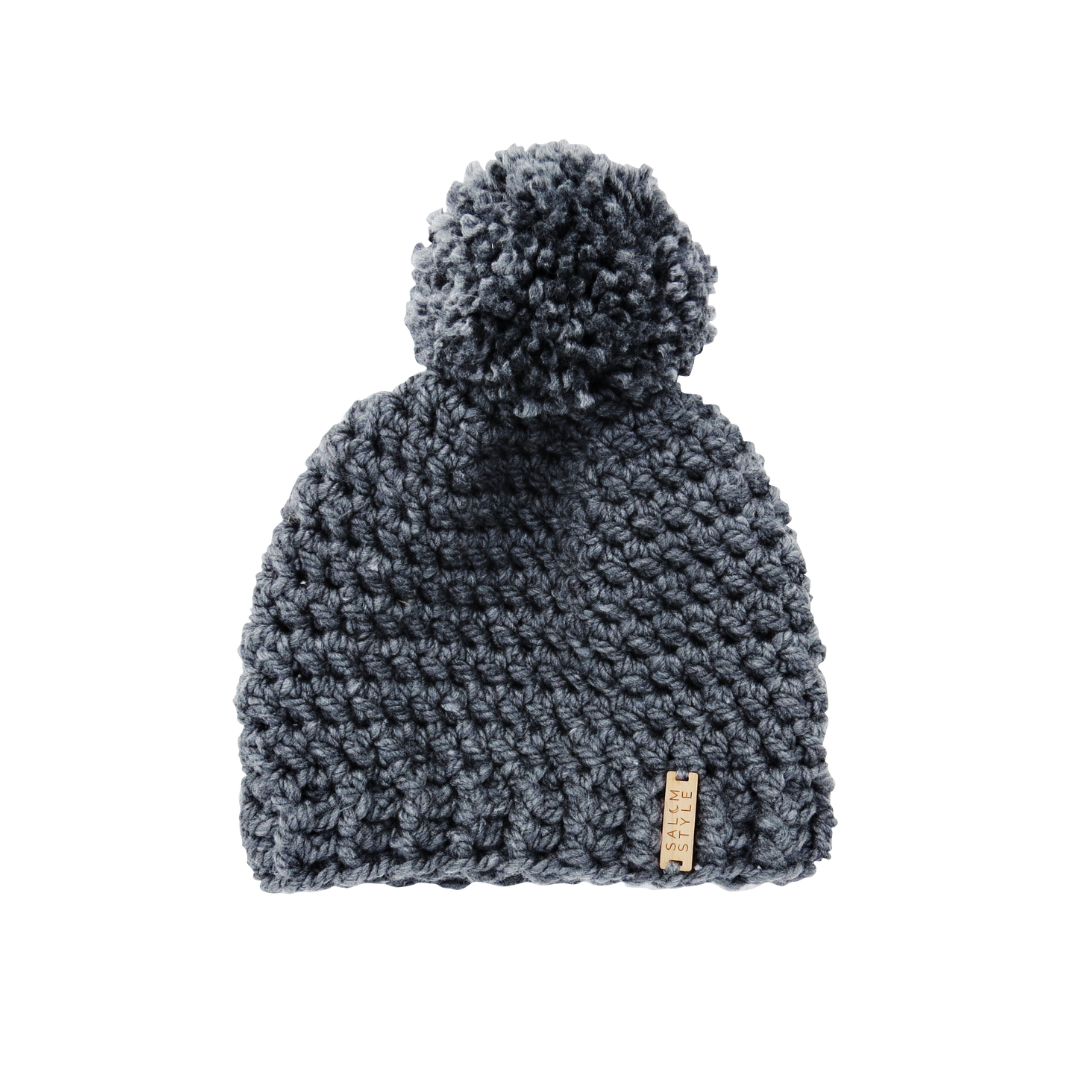 The Winter Island Pom Pom Hat in Gray