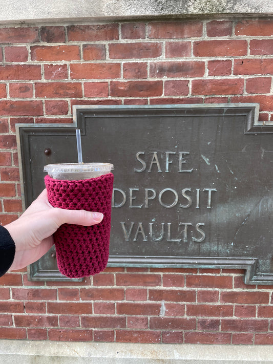 Ruby Red Iced Coffee Cup Cozy