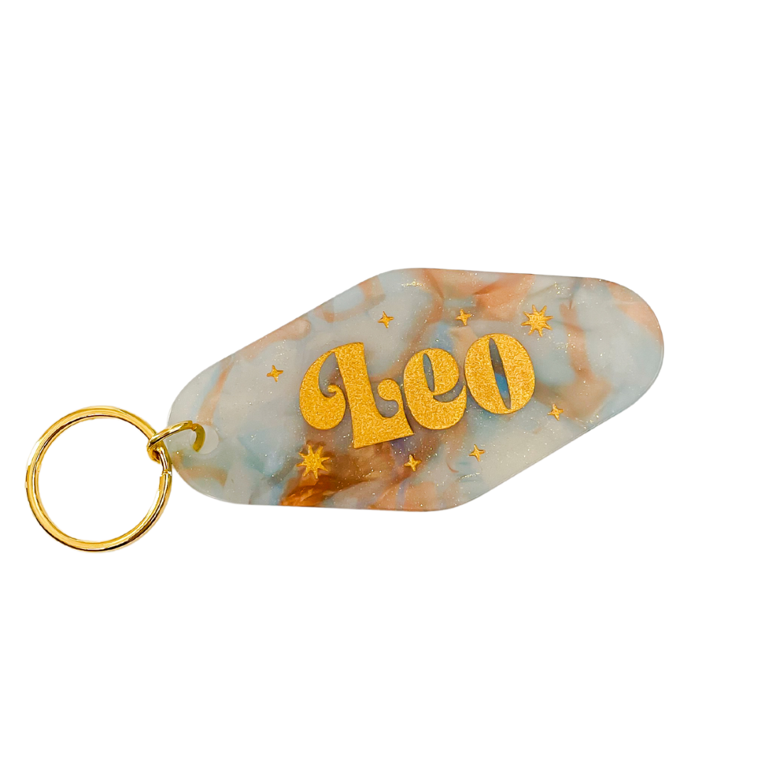 Leo Zodiac Motel Keychain