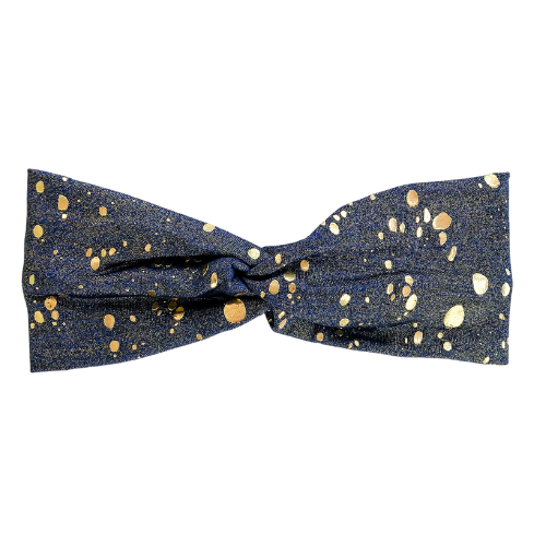 Navy Galaxy Metallic Twist Headband