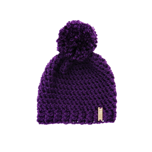 The Winter Island Pom Pom Hat in Purple