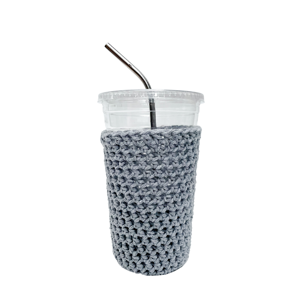Recycled Iced Coffee Cup Cozy in Stone Gray