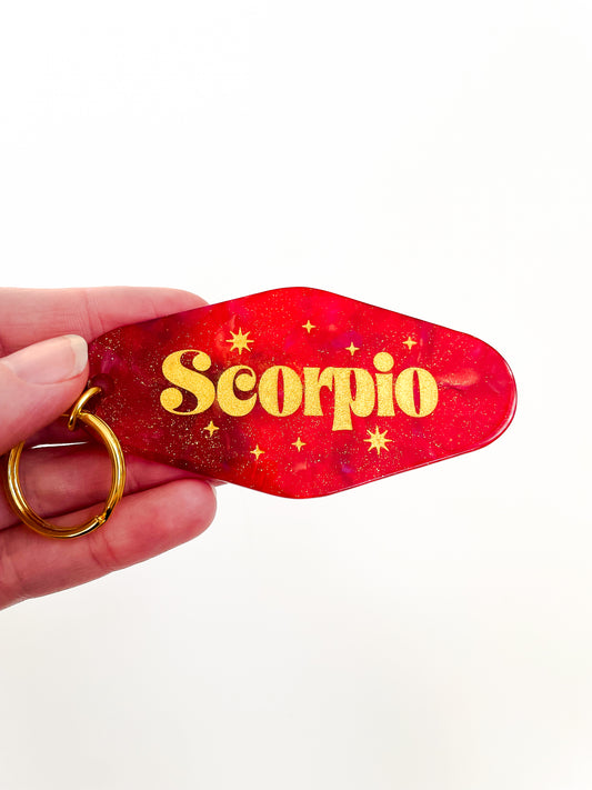 Scorpio Zodiac Motel Keychain