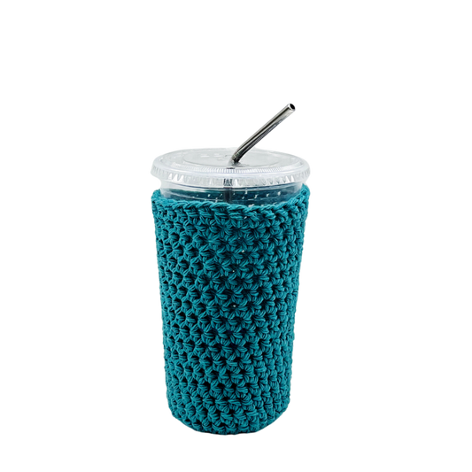 Teal Iced Coffee Cup Cozy