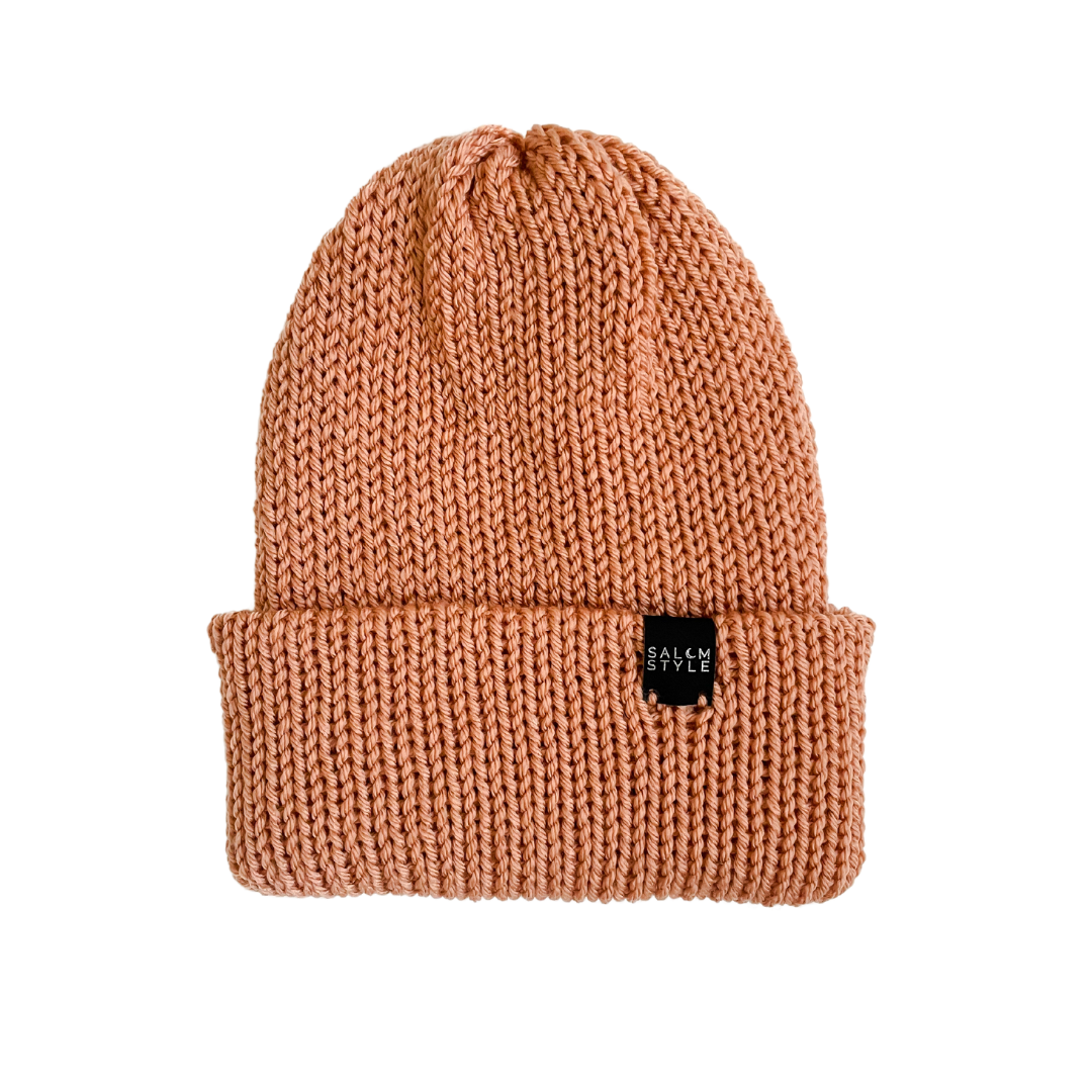 The Wharfside Knit Beanie Hat in Peach Fuzz