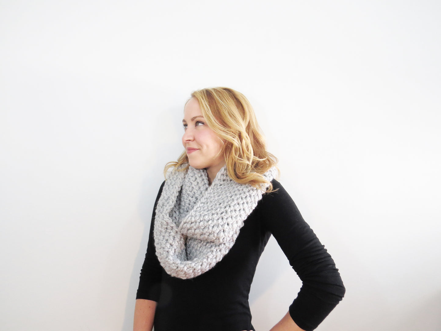 The Essex Infinity Scarf in Light Gray