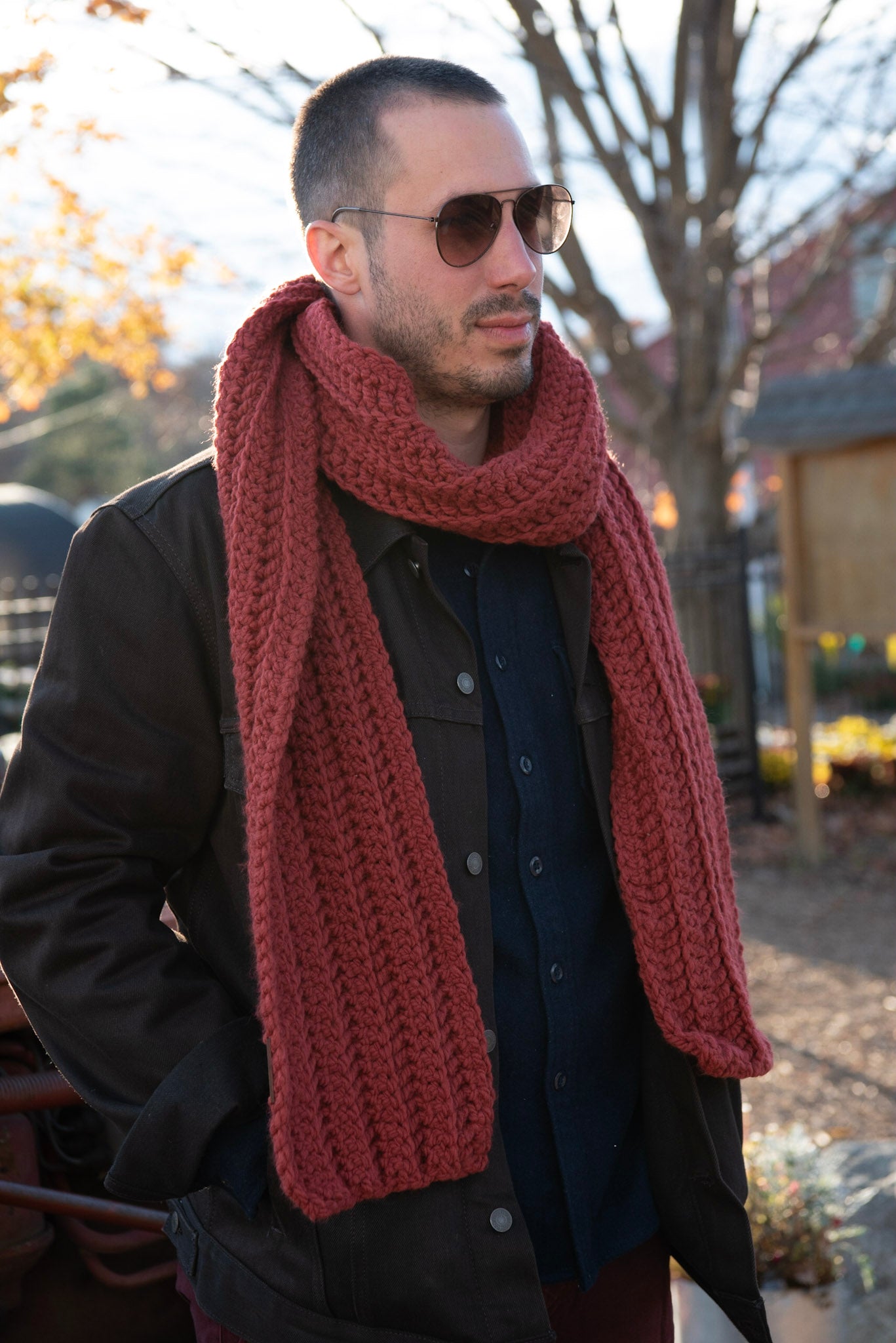 The Forest River Scarf in Red