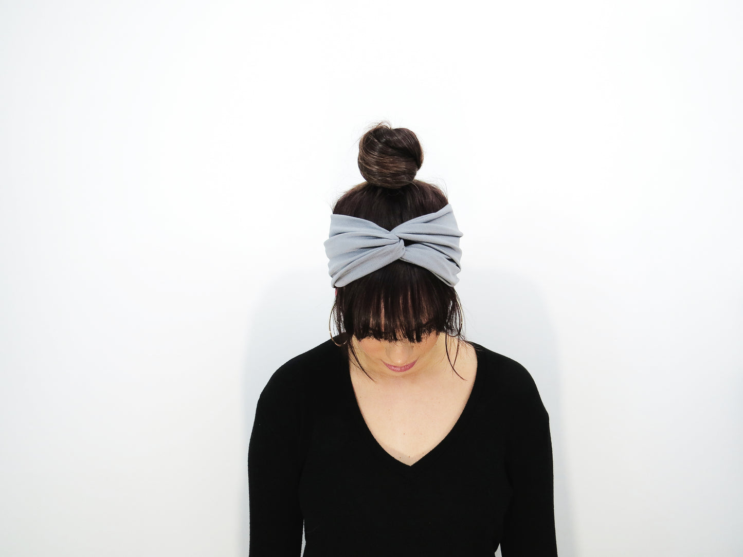 Gray Jersey Twist Headband