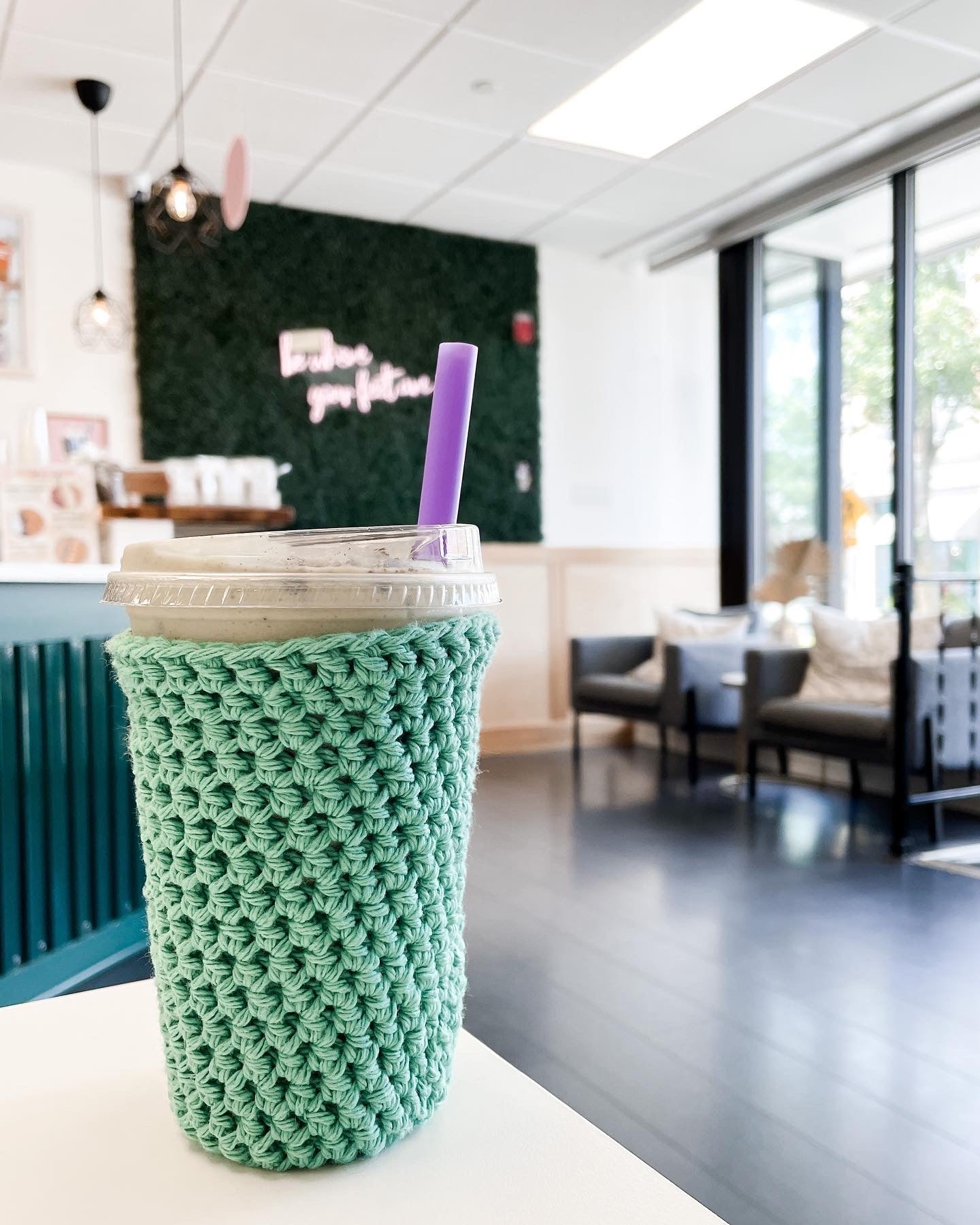 Jade Green Iced Coffee Cozy