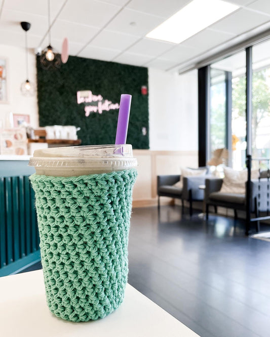 Jade Green Iced Coffee Cup Cozy