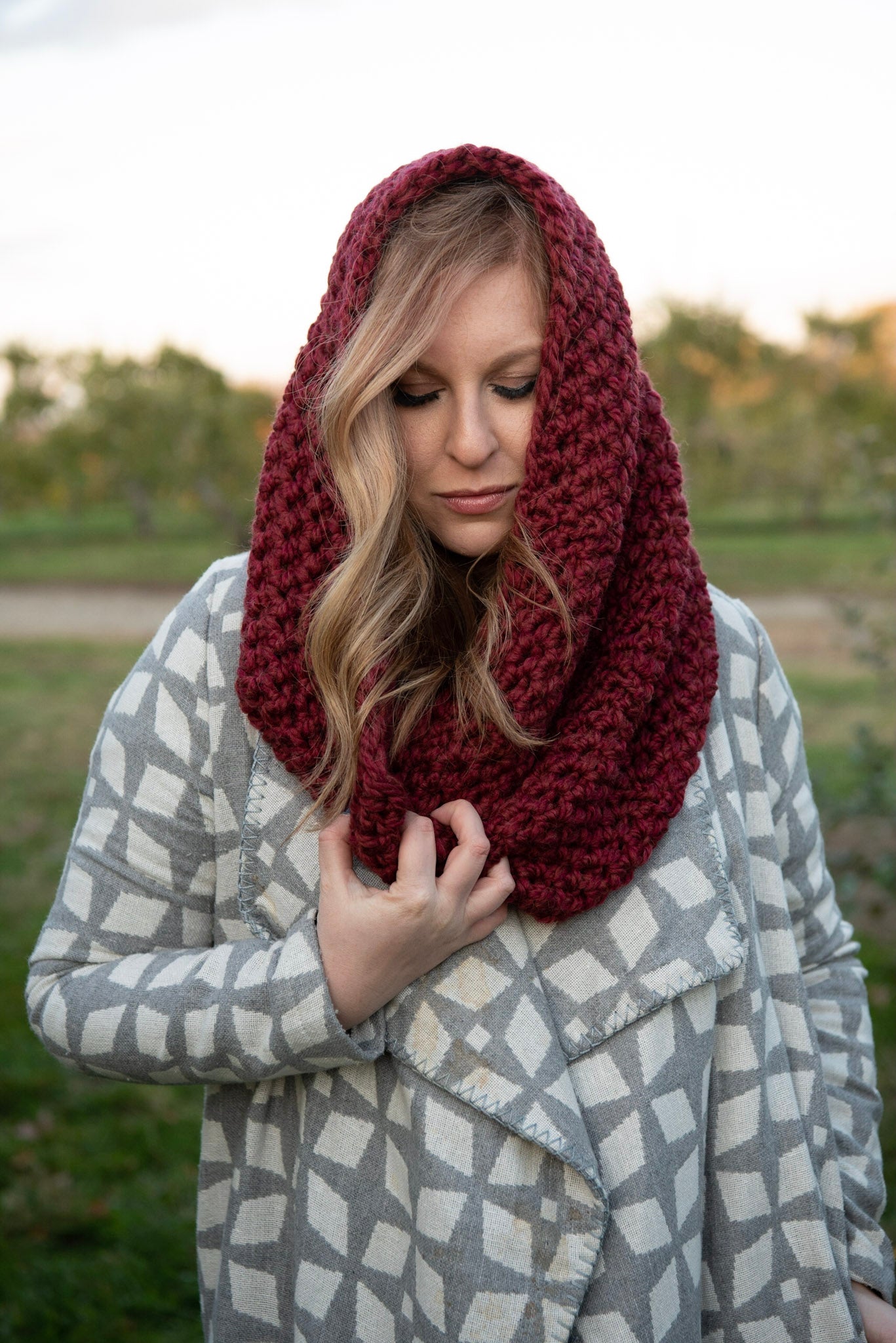 The McIntire Cowl Scarf in Wine
