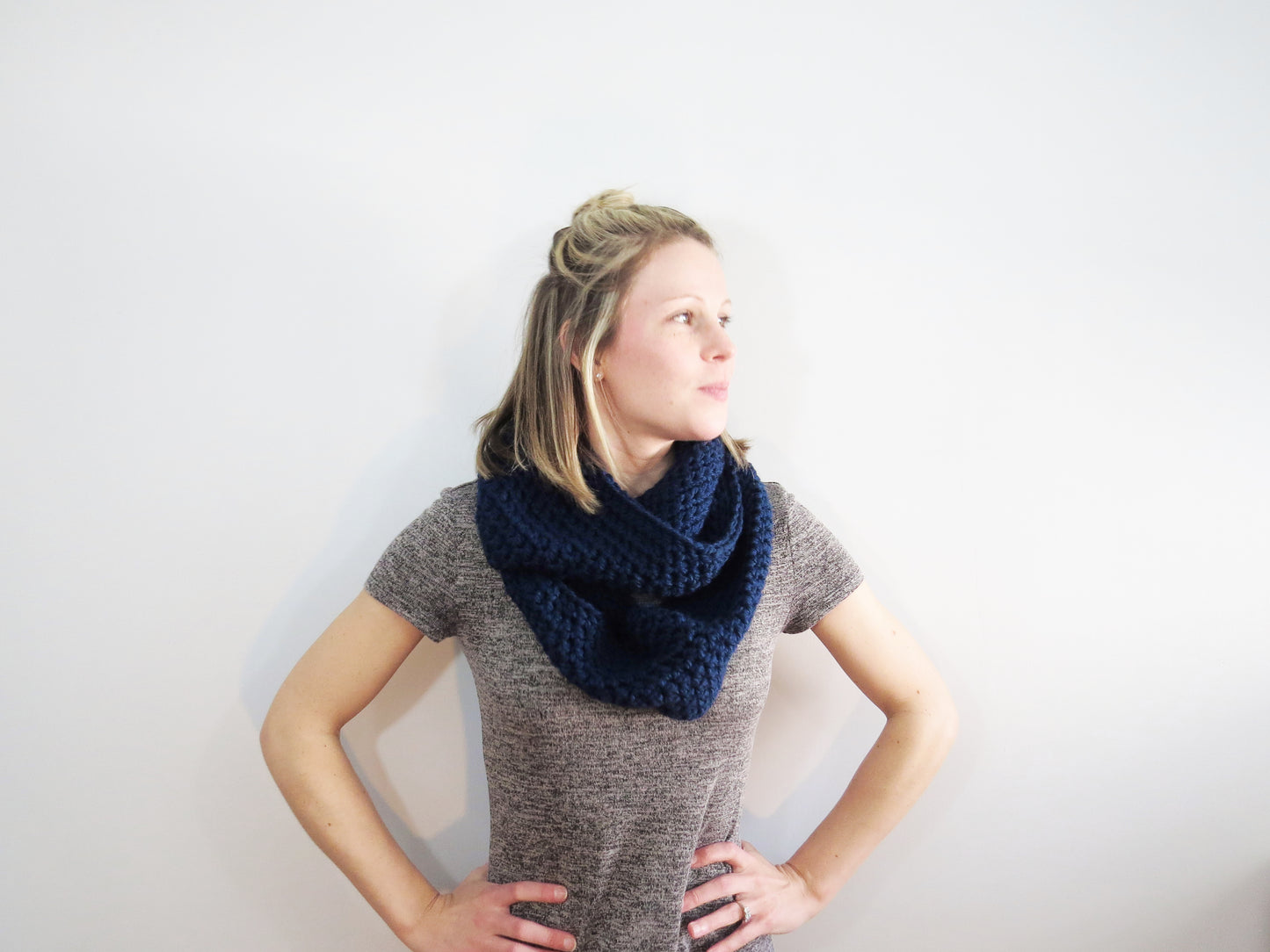 The Willows Infinity Scarf in Navy