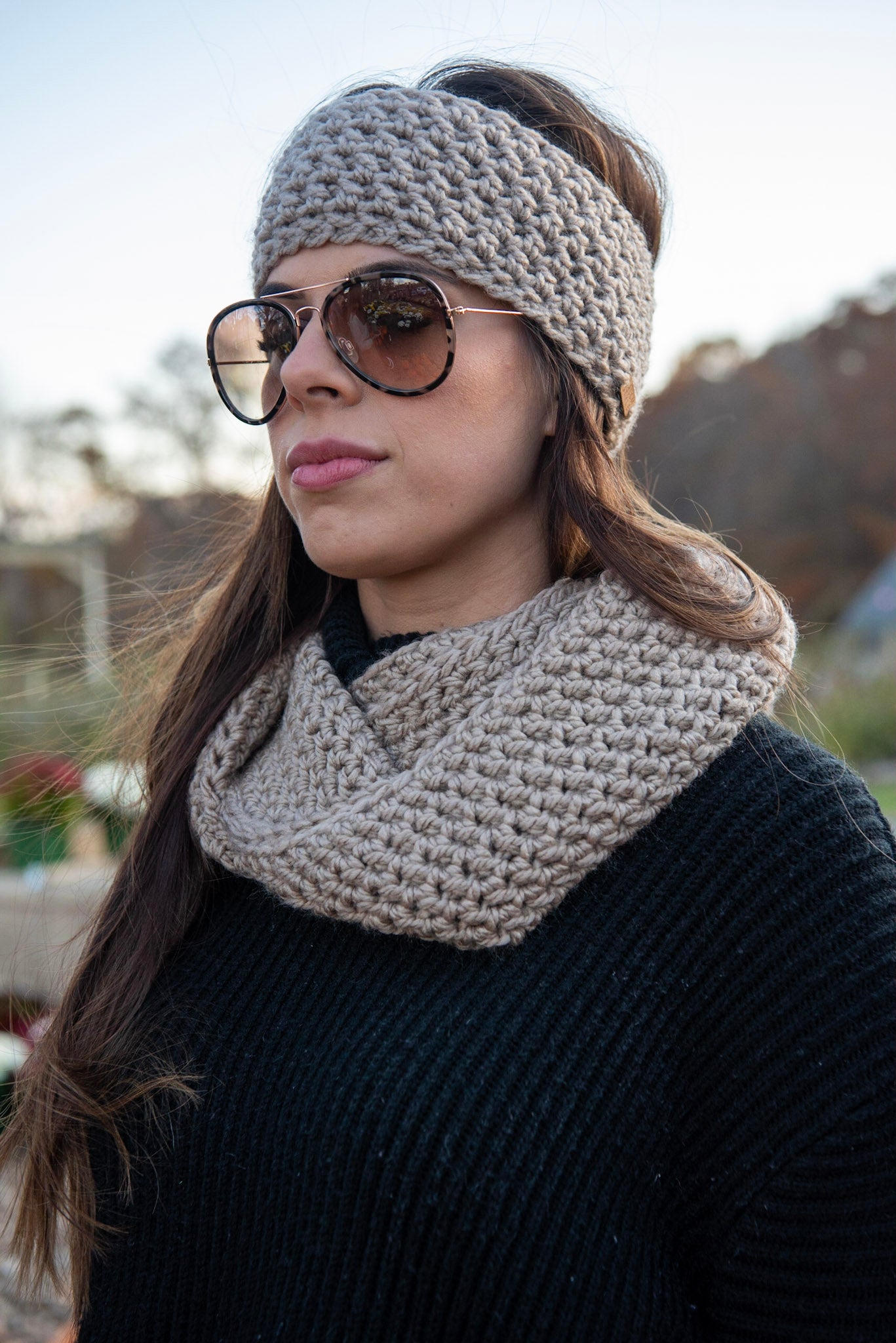 The Willows Infinity Scarf in Beige