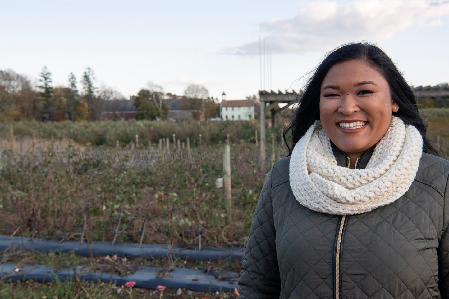 The Willows Infinity Scarf in Cream