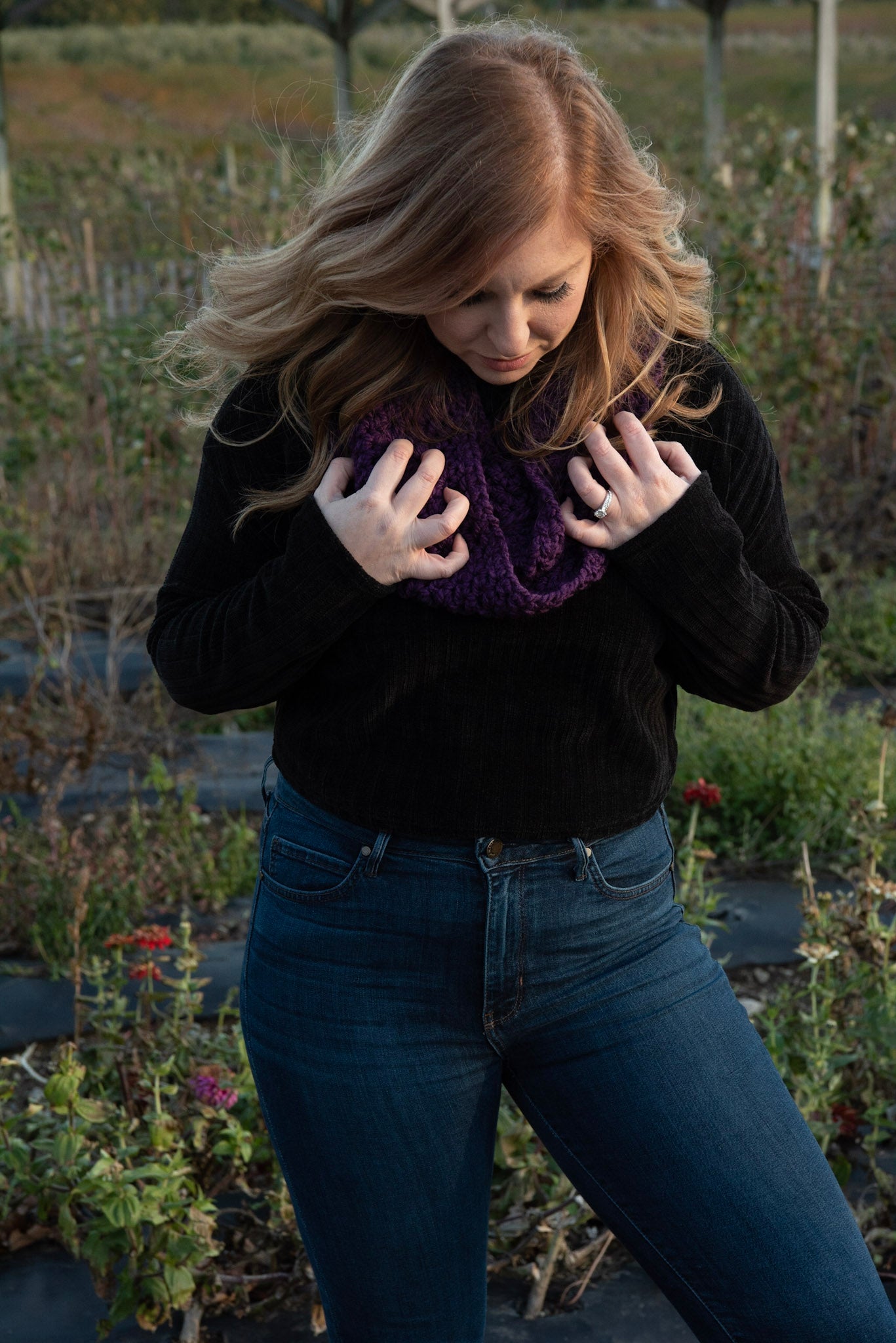 The Willows Infinity Scarf in Purple