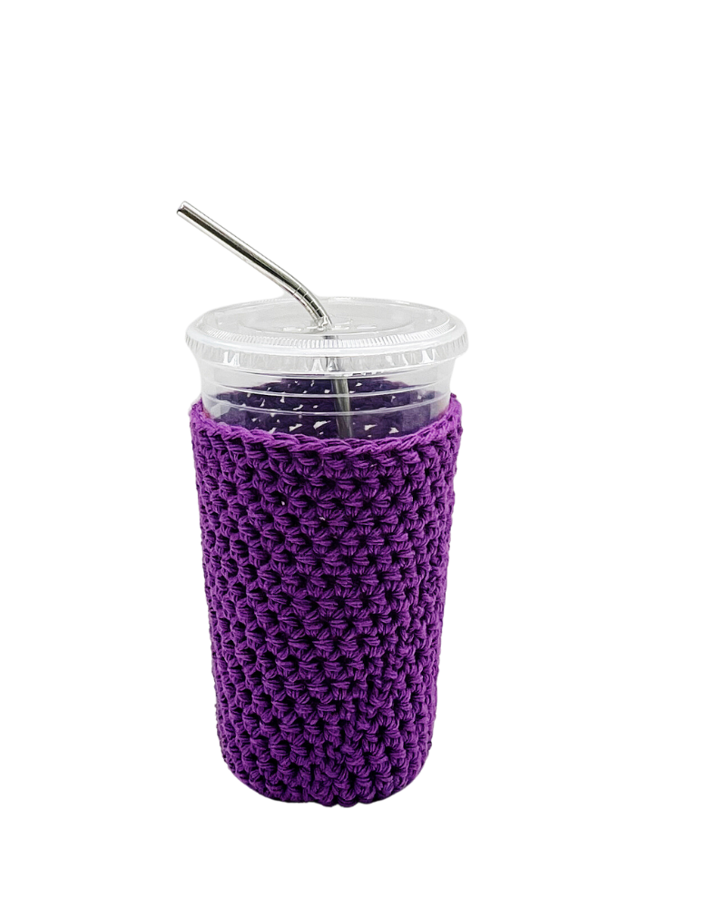 Purple Iced Coffee Cozy
