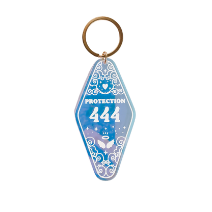 444 Angel Number Iridescent Motel Keychain