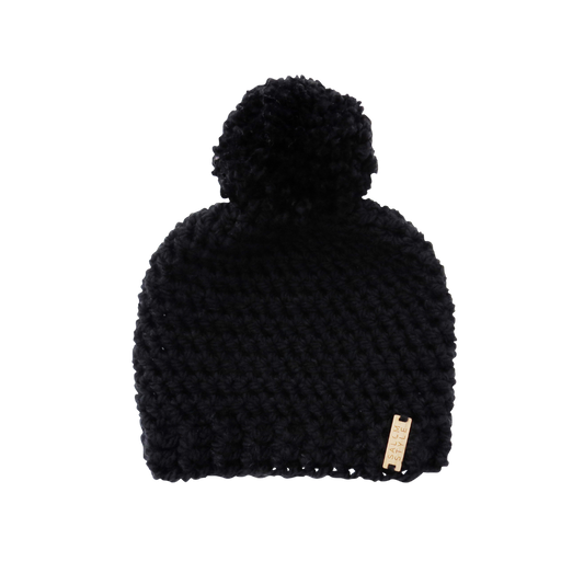 The Winter Island Pom Pom Hat in Black