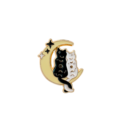 Cats on the Moon Enamel Pin