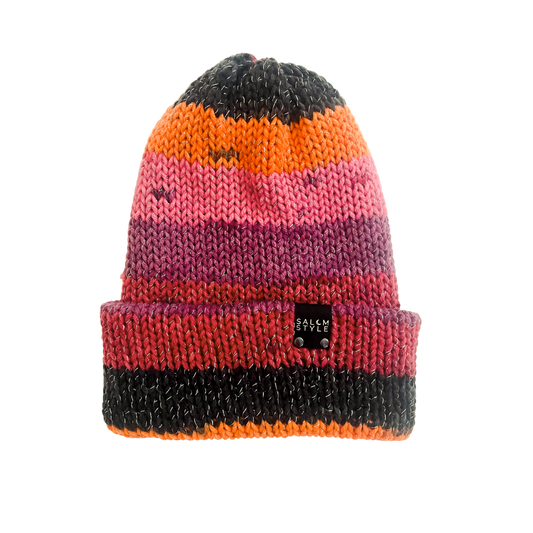 The Wharfside Knit Beanie Hat in Midnight Flame