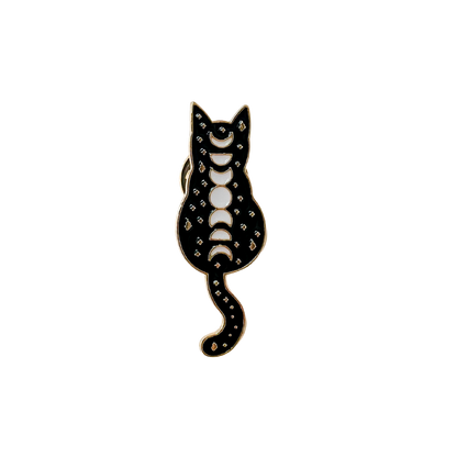 Moon Phase Cat Enamel Pin