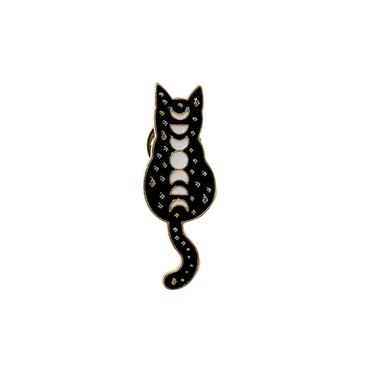 Moon Phase Cat Enamel Pin