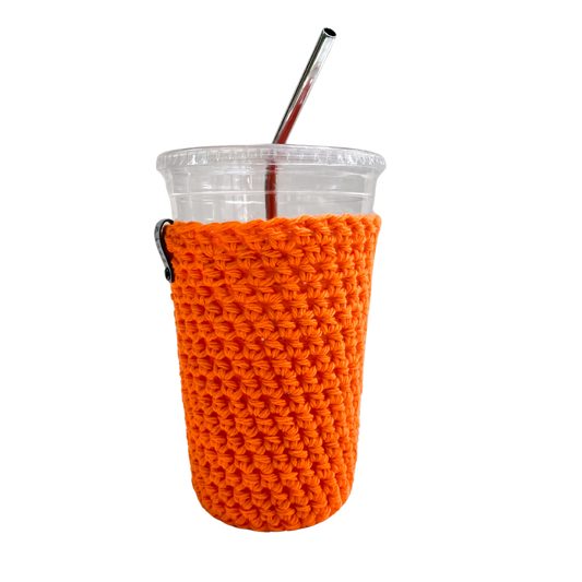 Orange Iced Coffee Cup Cozy