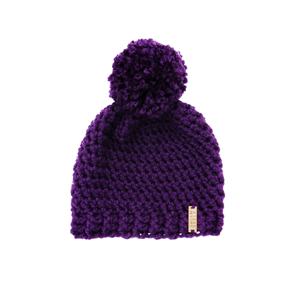 Purple top winter hat