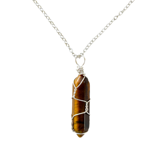 Tigers Eye Crystal Wire Wrapped Necklace