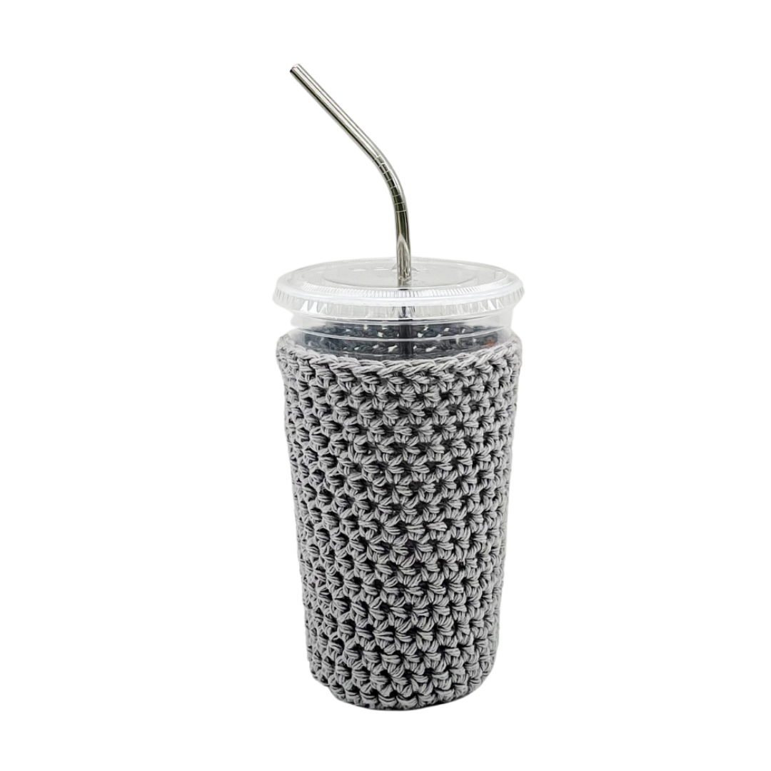 Gray Iced Coffee Cup Cozy