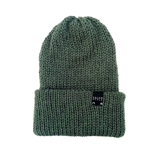 The Wharfside Knit Beanie Hat in Pine Green