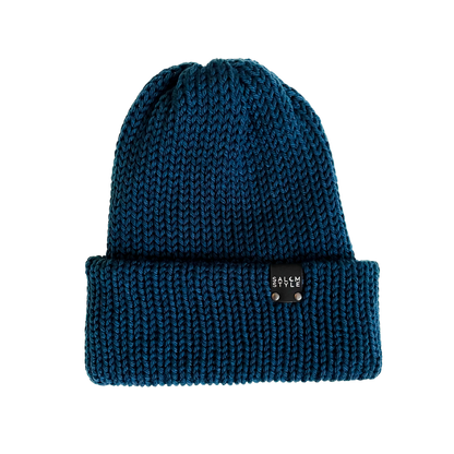 The Wharfside Knit Beanie Hat in Ocean Blue