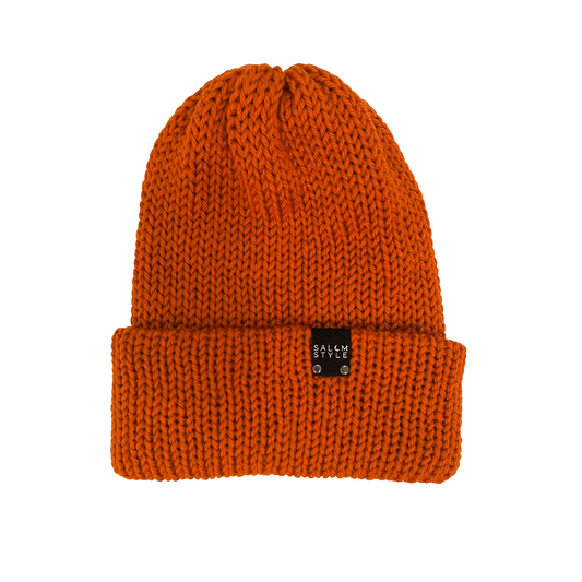 The Wharfside Knit Beanie Hat in Pumpkin Orange