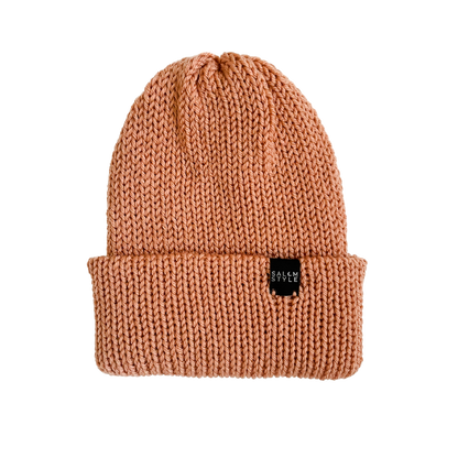 The Wharfside Knit Beanie Hat in Peach Fuzz