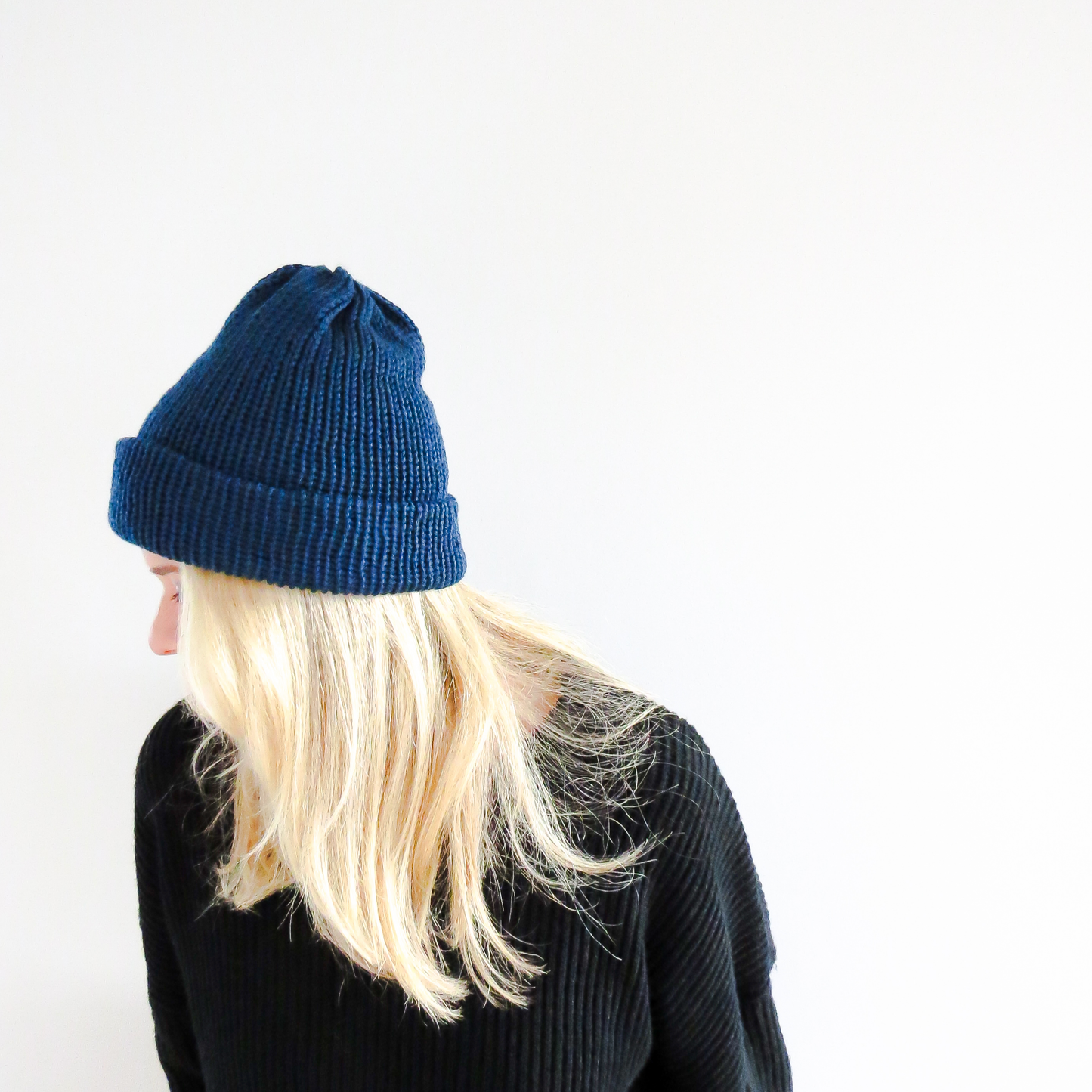 The Wharfside Knit Beanie Hat in Ocean Blue