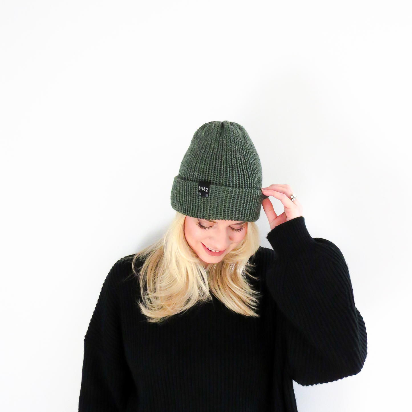 The Wharfside Knit Beanie Hat in Pine Green