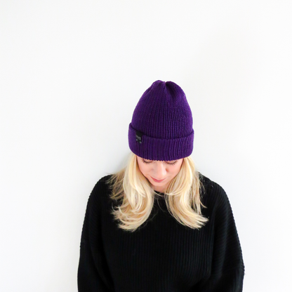 The Wharfside Knit Beanie Hat in Purple