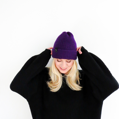 The Wharfside Knit Beanie Hat in Purple