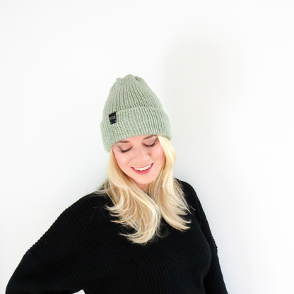 The Wharfside Knit Beanie Hat in Sage