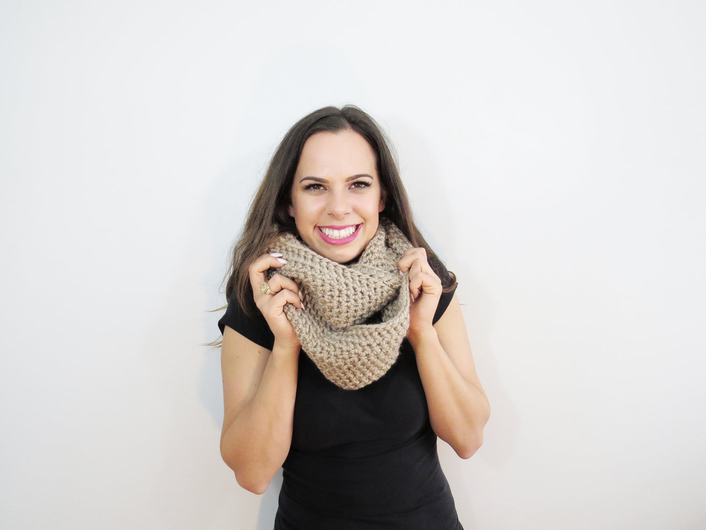 The Willows Infinity Scarf in Beige