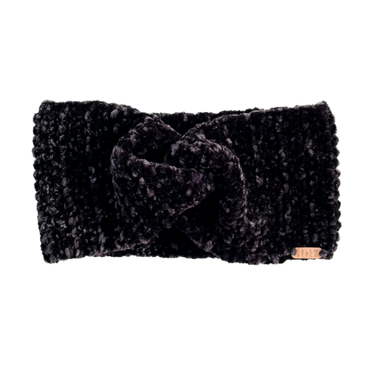 The Hawthorne Velvet Twist Ear Warmer in Black