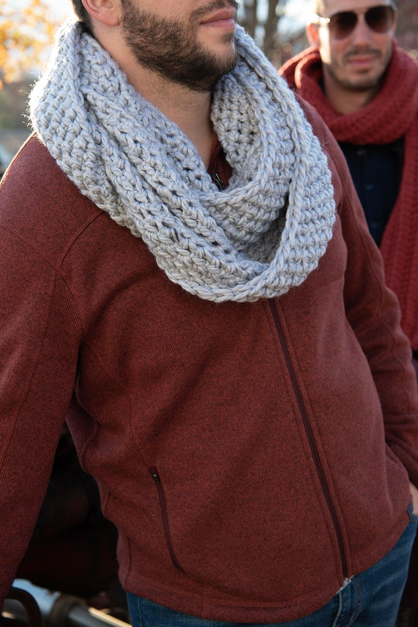 The Essex Infinity Scarf in Light Gray