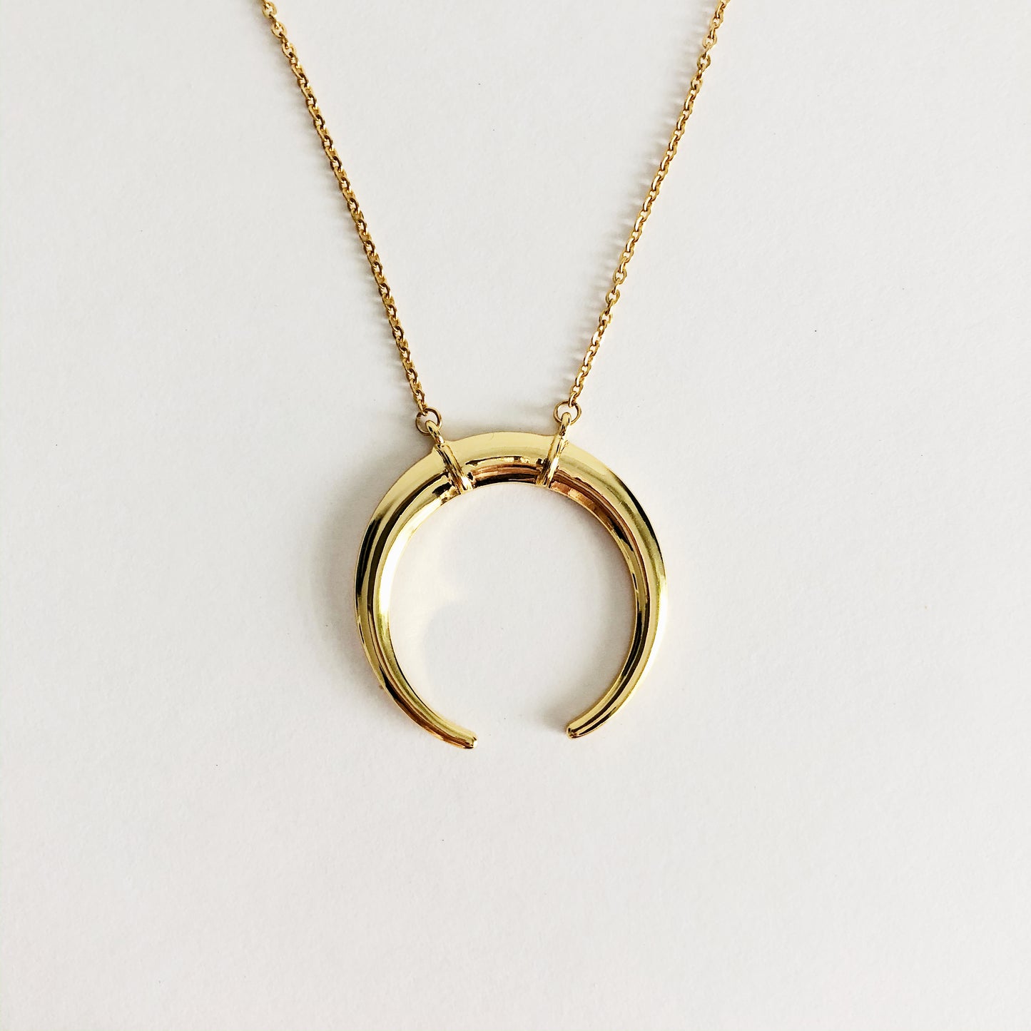 Gold Inverted Moon Necklace