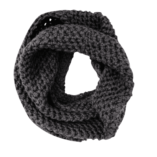 The Essex Infinity Scarf in Charcoal Gray